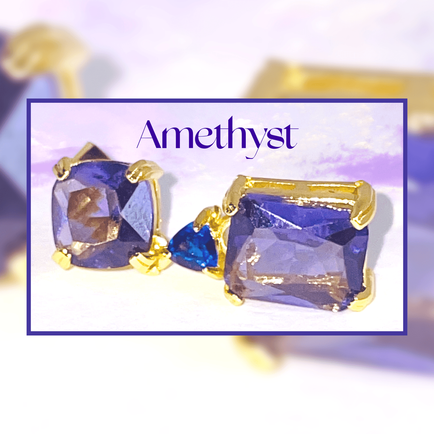 Amethyst stud earrings Apparel & Accessories