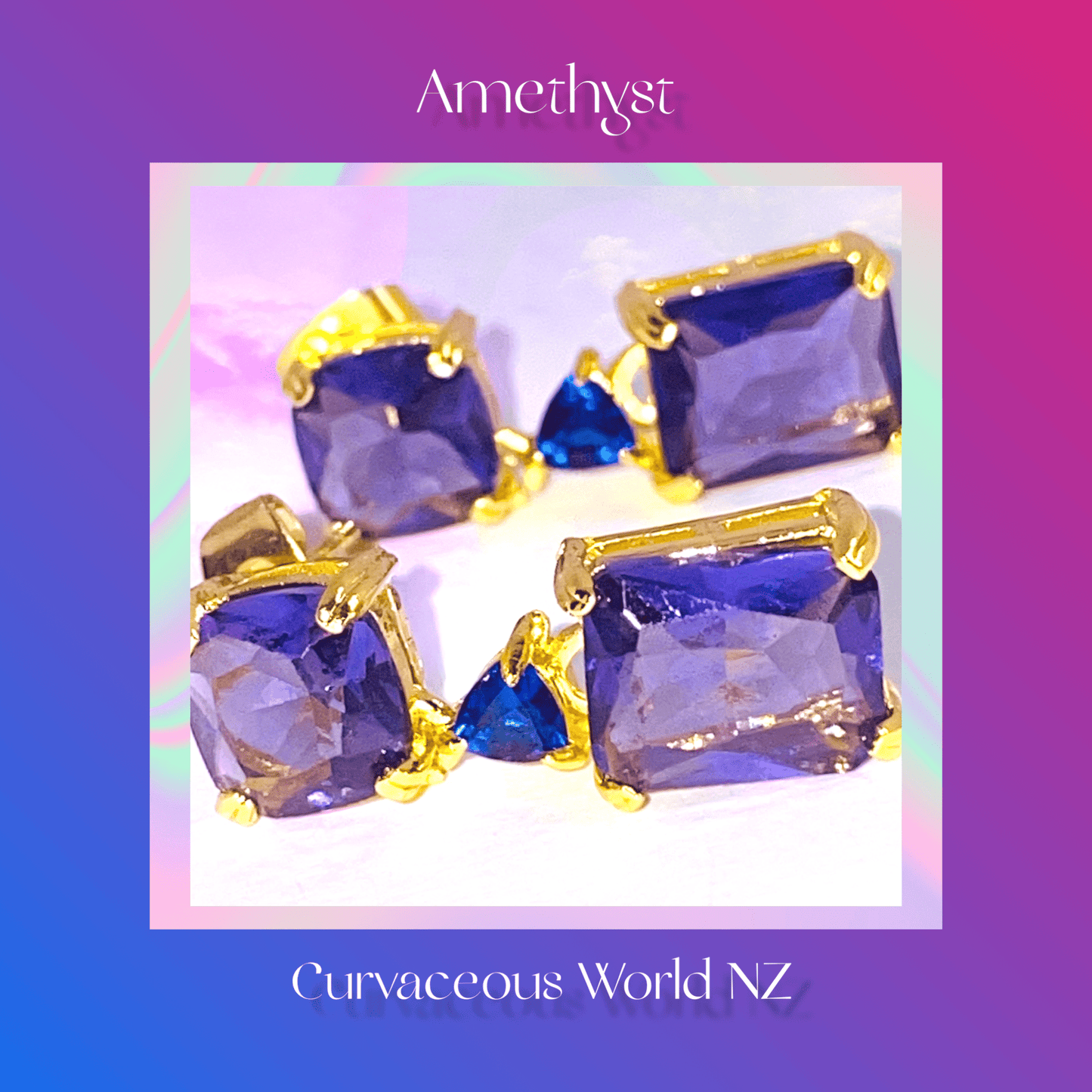 Amethyst stud earrings Apparel & Accessories