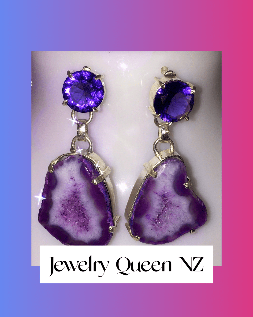 Druzy Agate necklace & earrings set Druzy agate