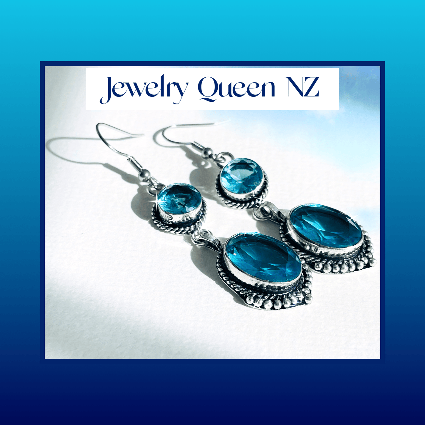 Sodalite pendant and Topaz earrings set Sodalite