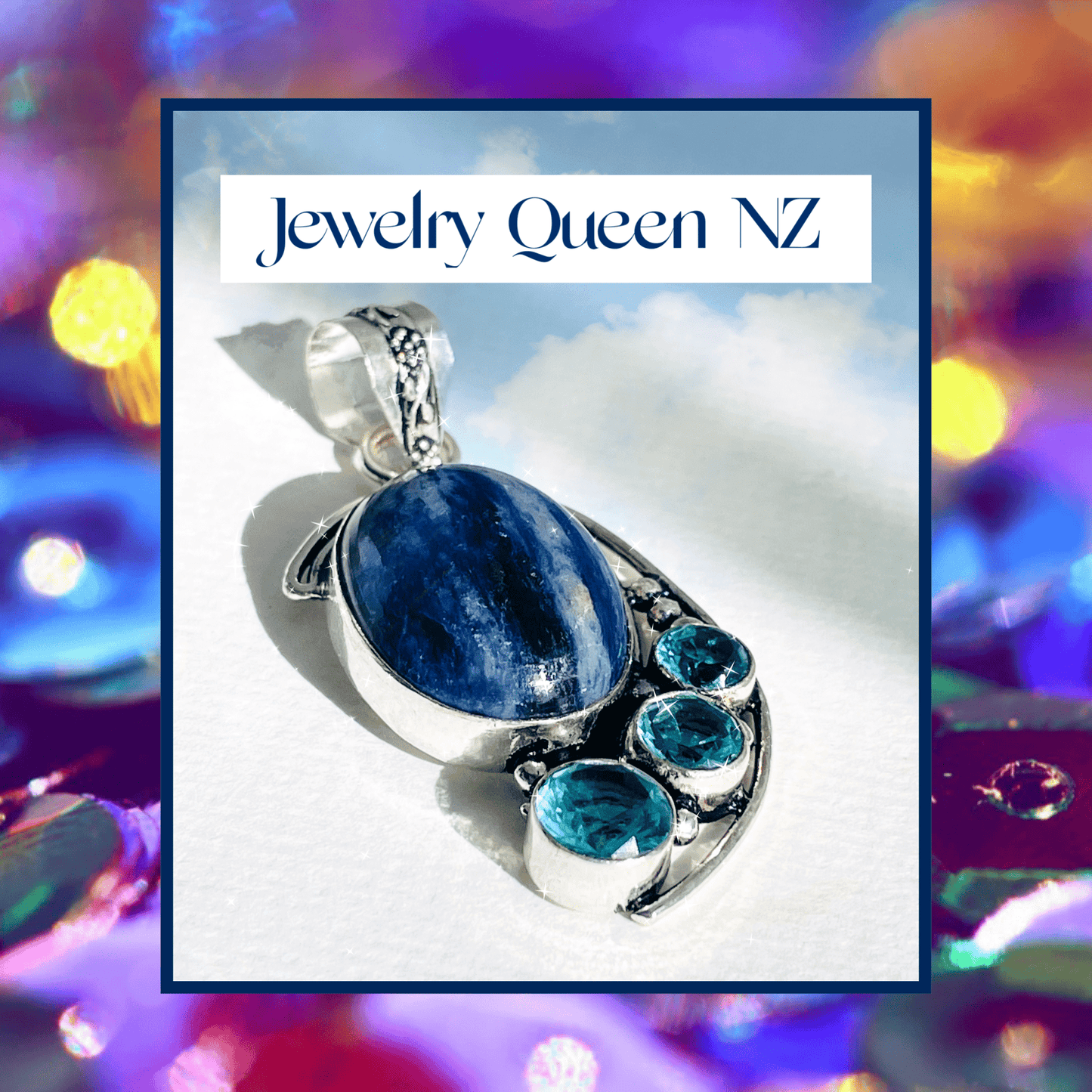 Sodalite pendant and Topaz earrings set Sodalite