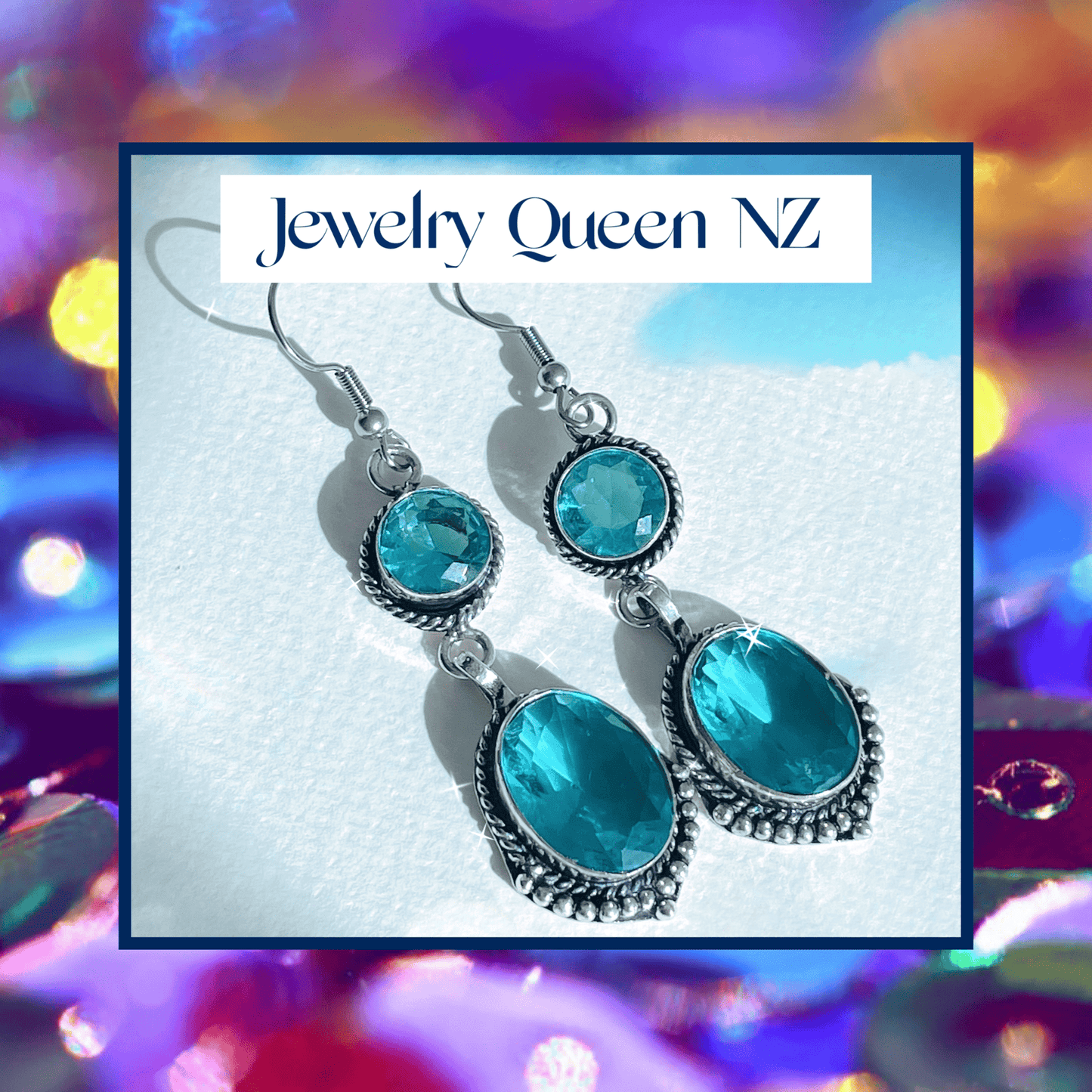 Sodalite pendant and Topaz earrings set Sodalite