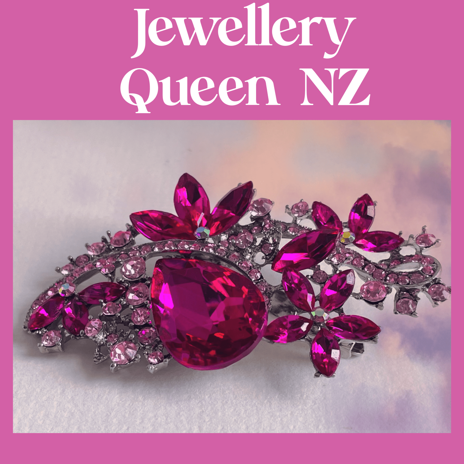 Cerise Rhinestone broach Brooches & Lapel Pins