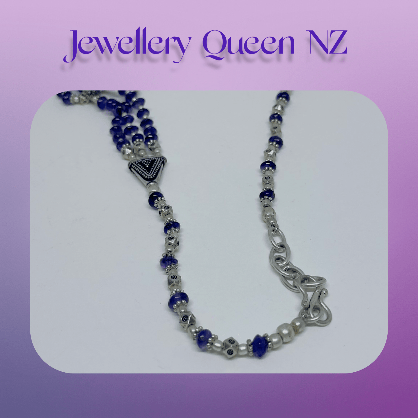 Handmade Beaded Amethyst necklace and earrings set Jewelry Sets