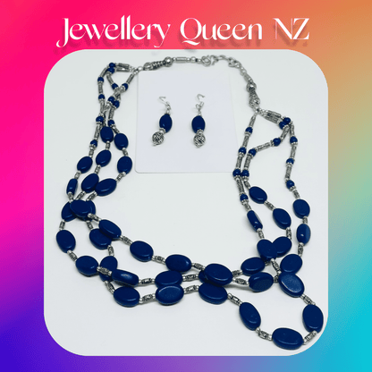 Handmade Lapis Lazuli necklace earrings set Jewelry Sets