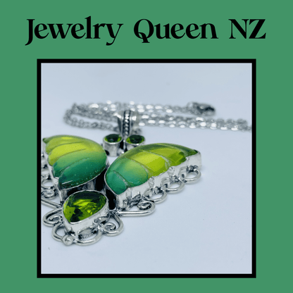 Peridot and Tourmaline butterfly pendant Charms & Pendants