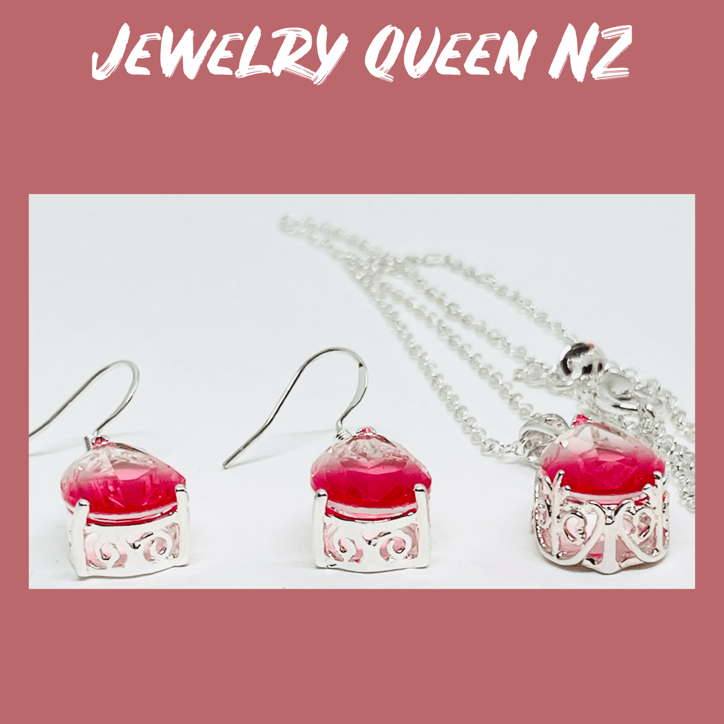 Pink Tourmaline pendant set Charms & Pendants