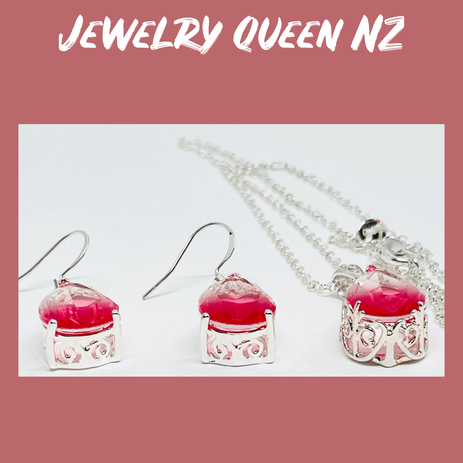 Pink Tourmaline pendant set Charms & Pendants