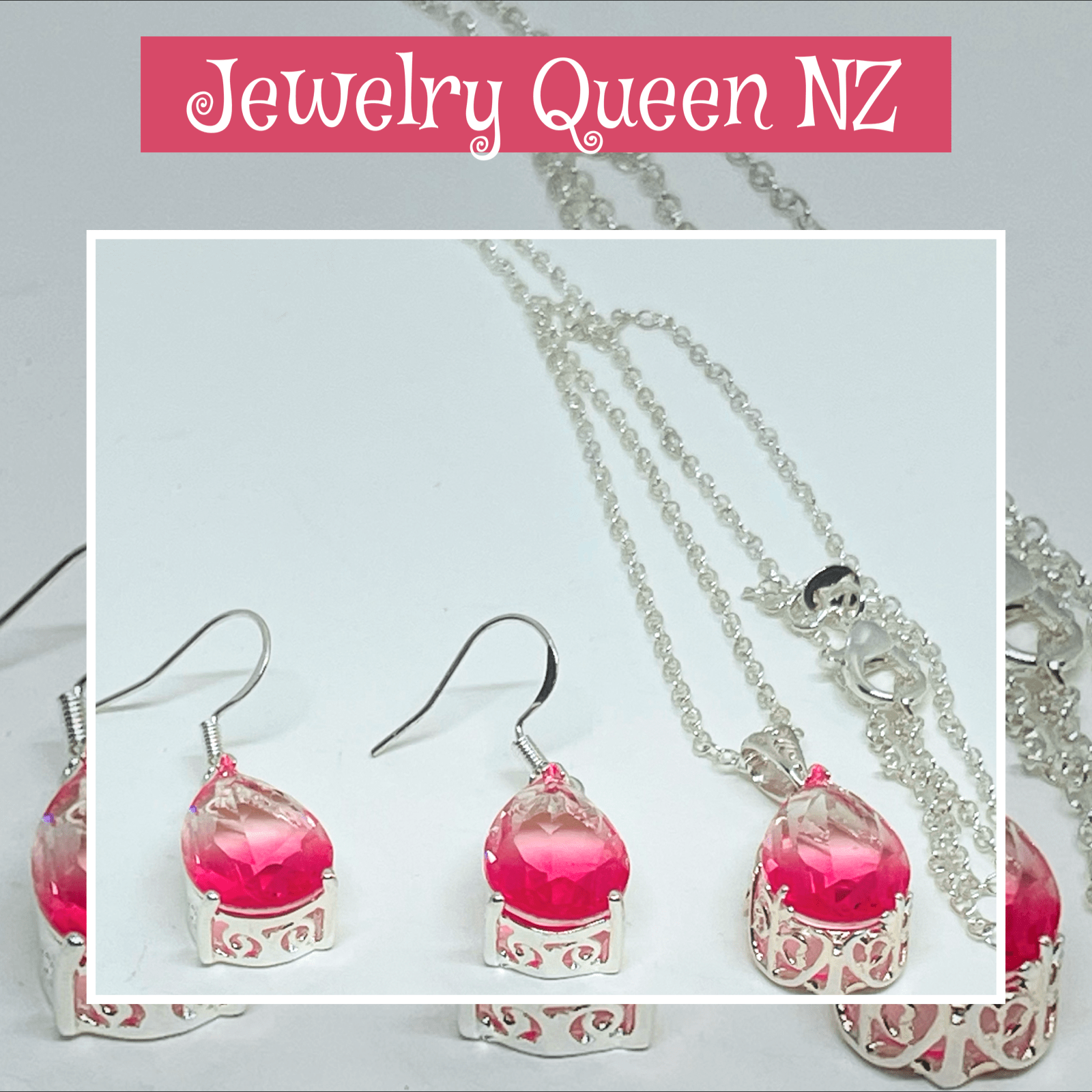 Pink Tourmaline pendant set Charms & Pendants