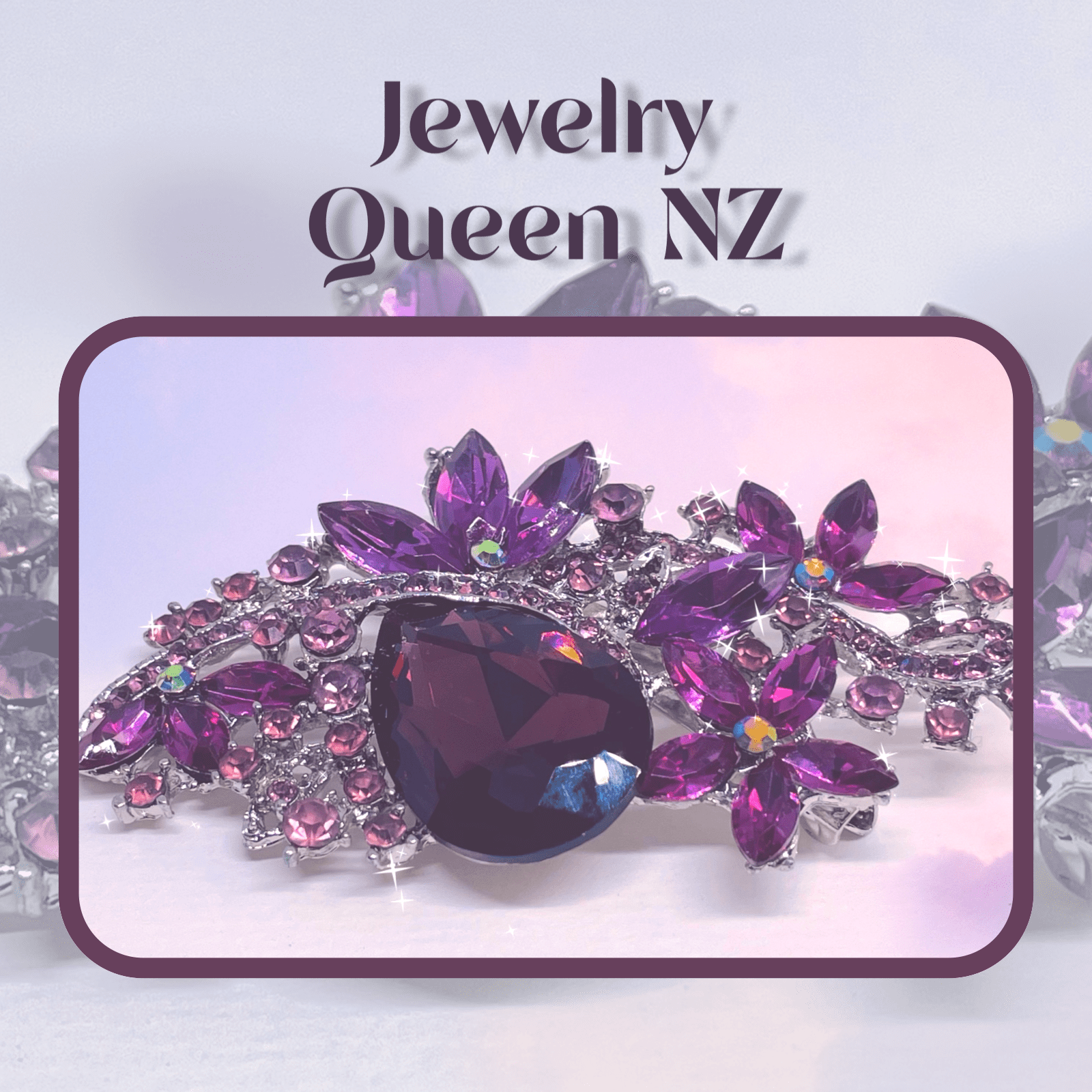 Purple Rhinestone broach Brooches & Lapel Pins