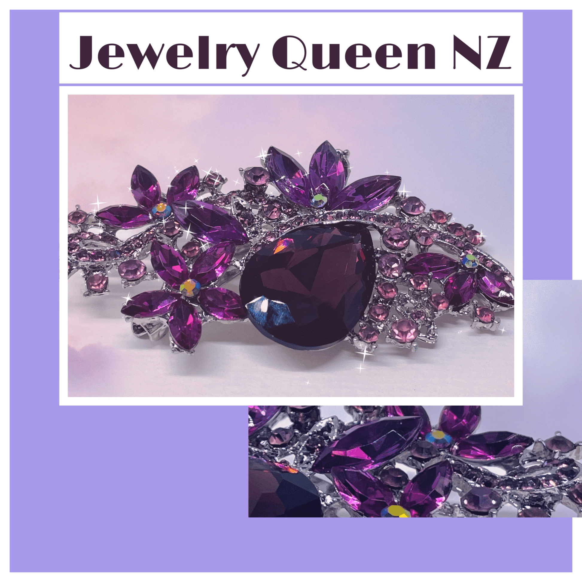 Purple Rhinestone broach Brooches & Lapel Pins