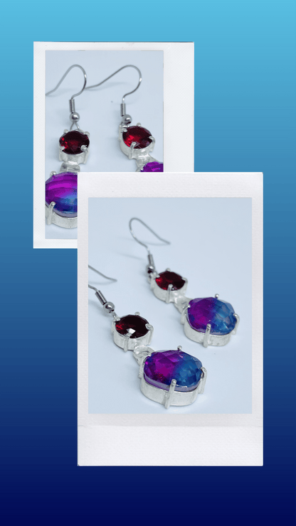 Stunning purple and red garnet and tourmaline Earrings