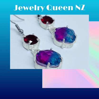 Stunning purple and red garnet and tourmaline Earrings