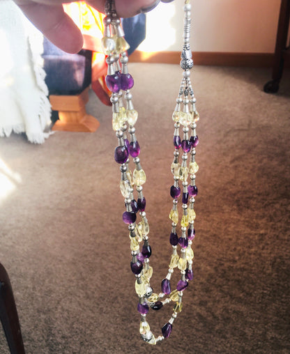 Amethyst and Citrine beaded necklace Necklaces