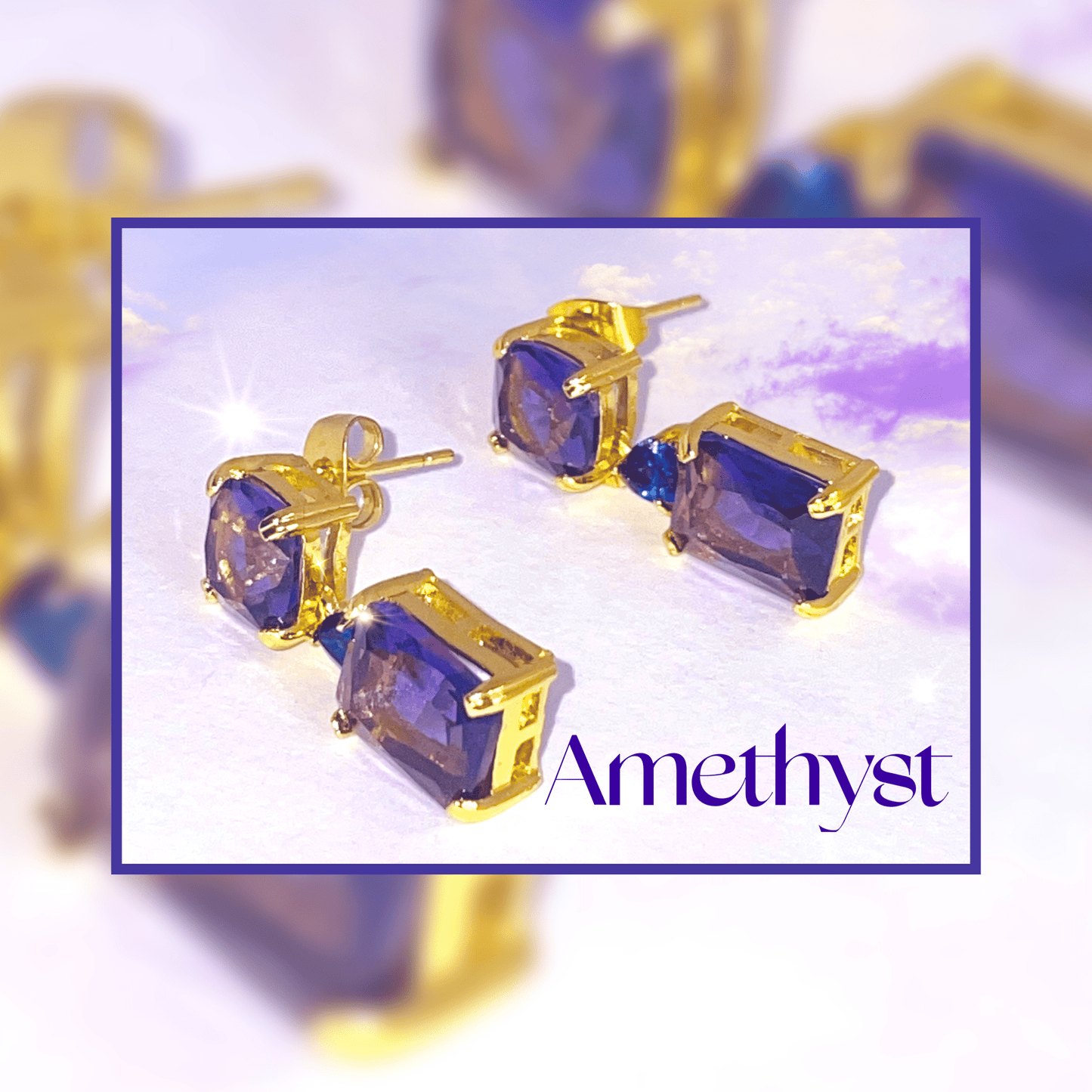 Amethyst stud earrings Apparel & Accessories