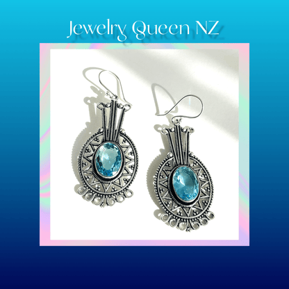 Distinctive Topaz earrings blue topaz
