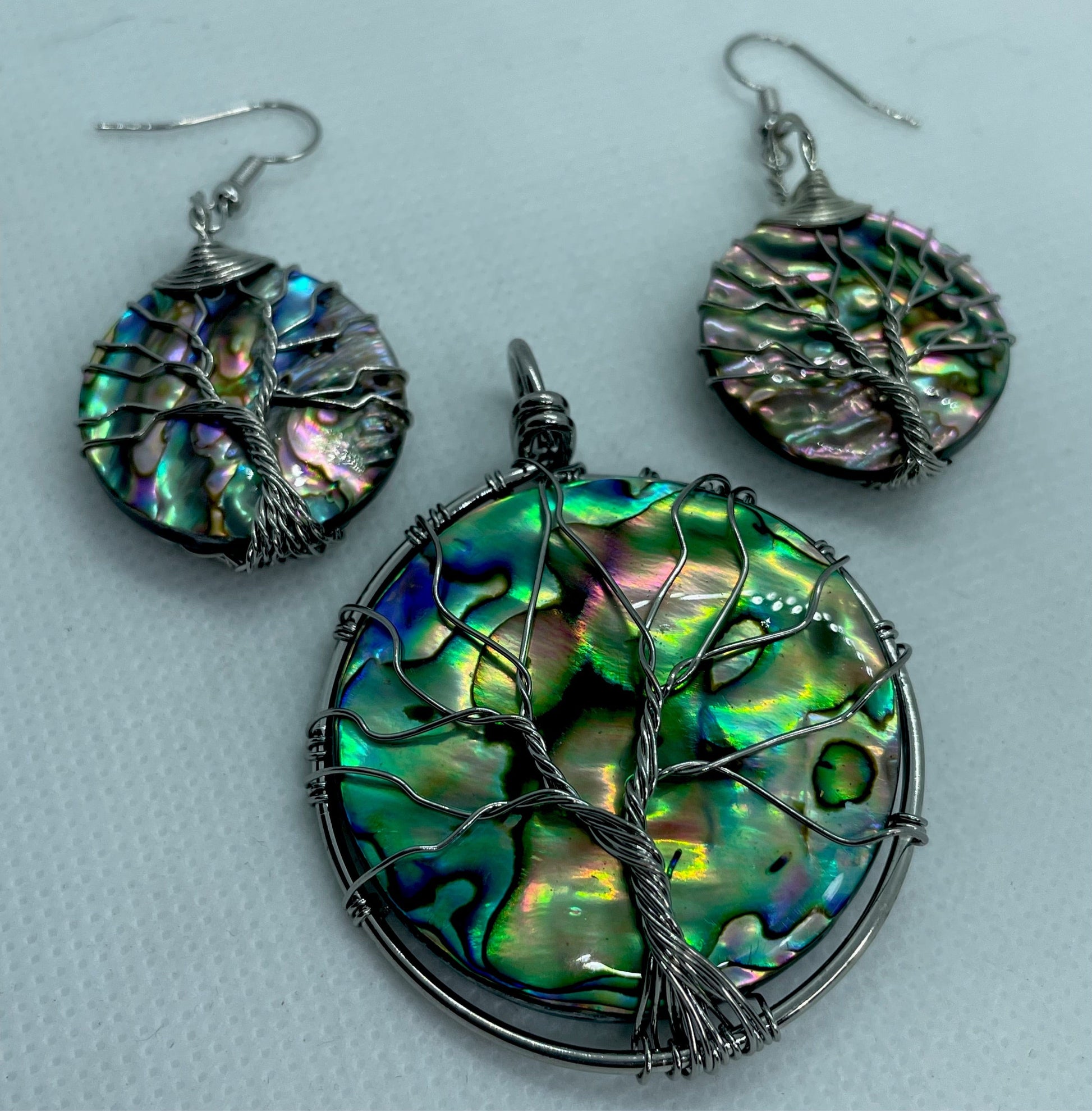 Paua Tree of Life pendant and earrings set Charms & Pendants