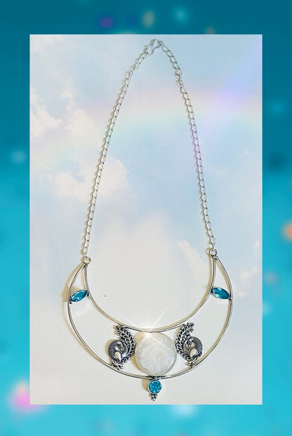 Moonstone Blue Topaz necklace Moonstone