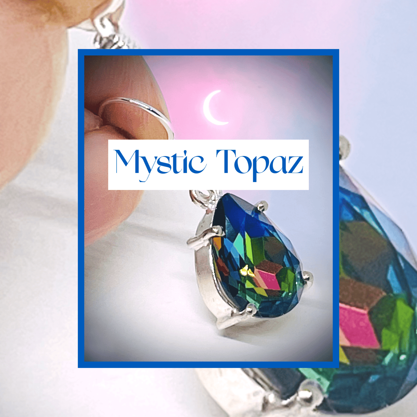 Patina silver Teardrop Mystic Topaz earrings mystic topaz