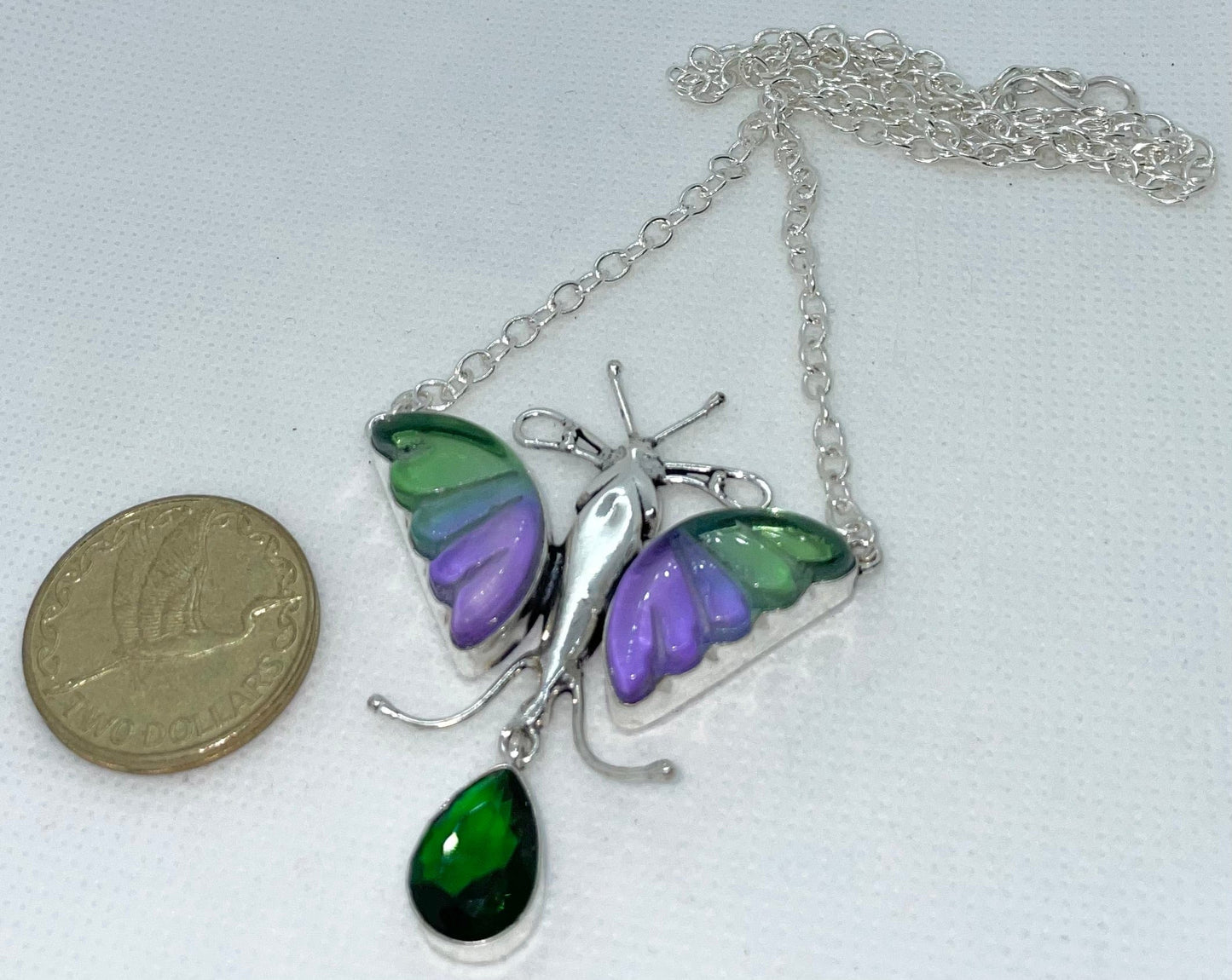Tourmaline green butterfly necklace Necklaces