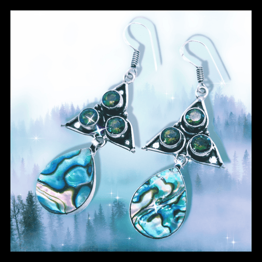 Paua and Mystic Topaz earrings Paua