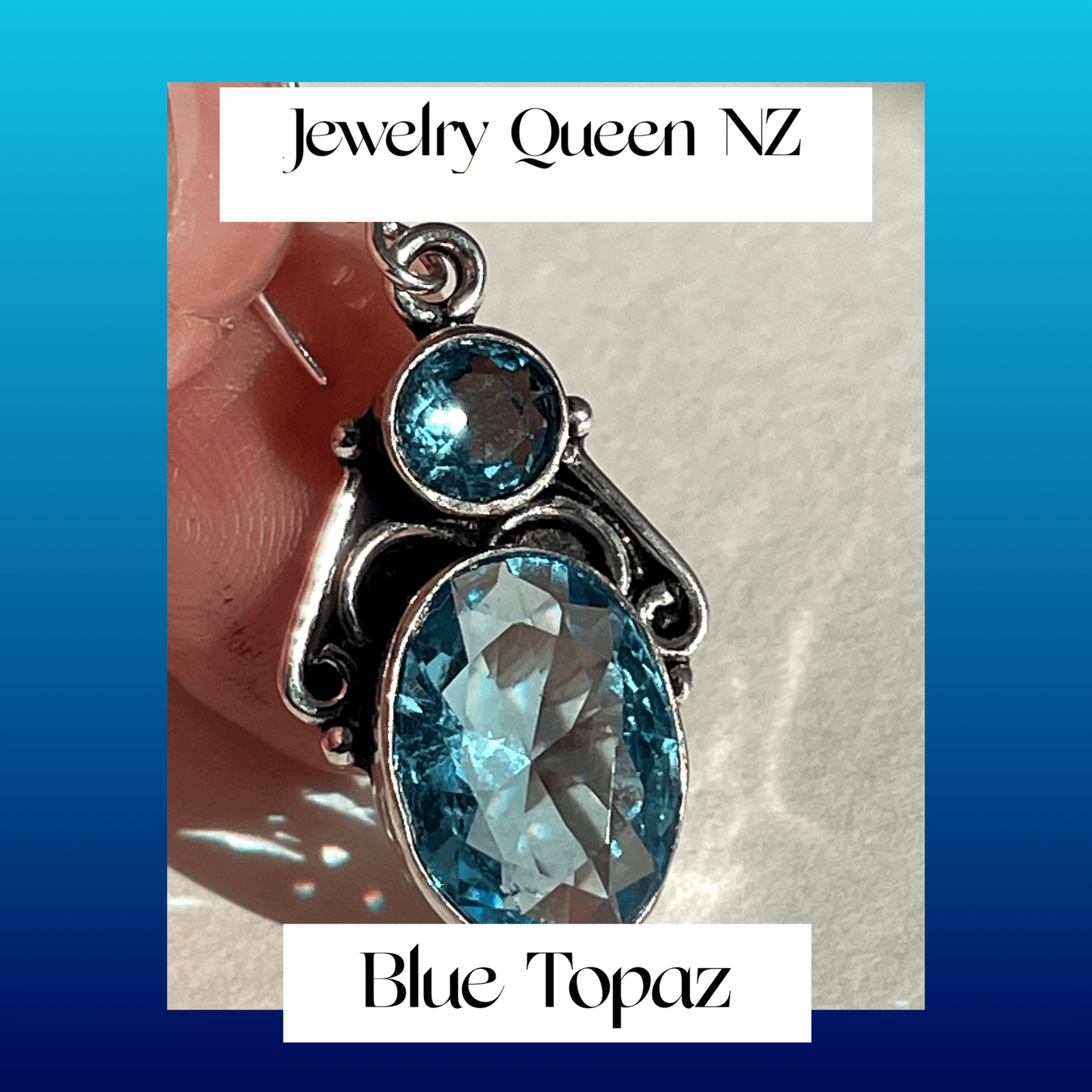 Sea Blue Topaz earrings