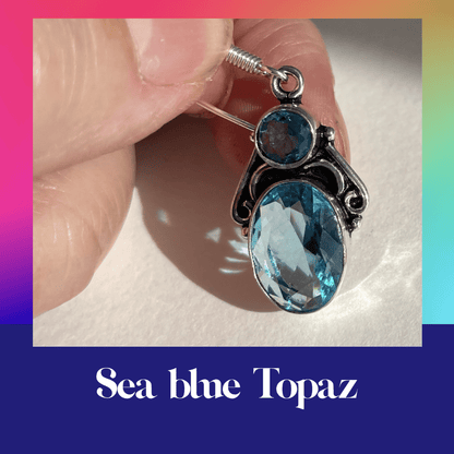 Sea Blue Topaz earrings