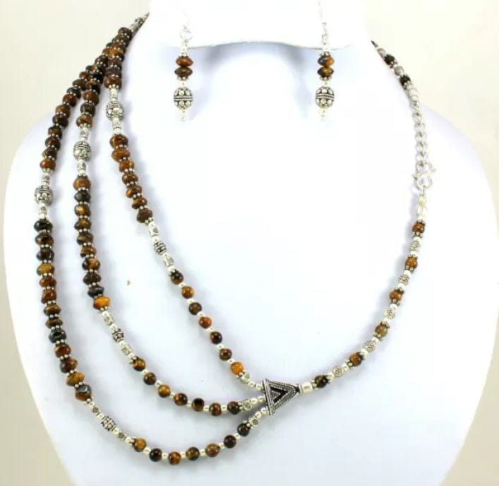 Tigers eye necklace and earrings set Tigers eye