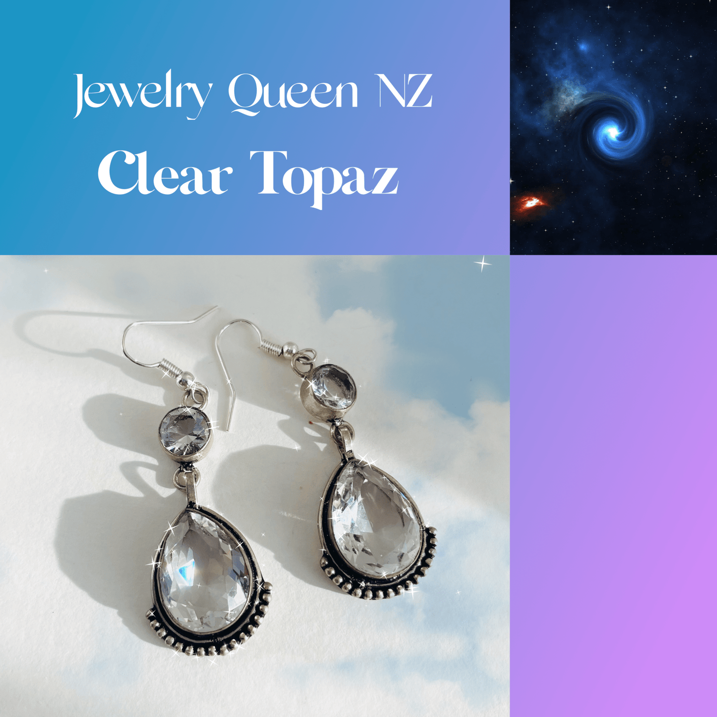 Clear Topaz earrings Topaz
